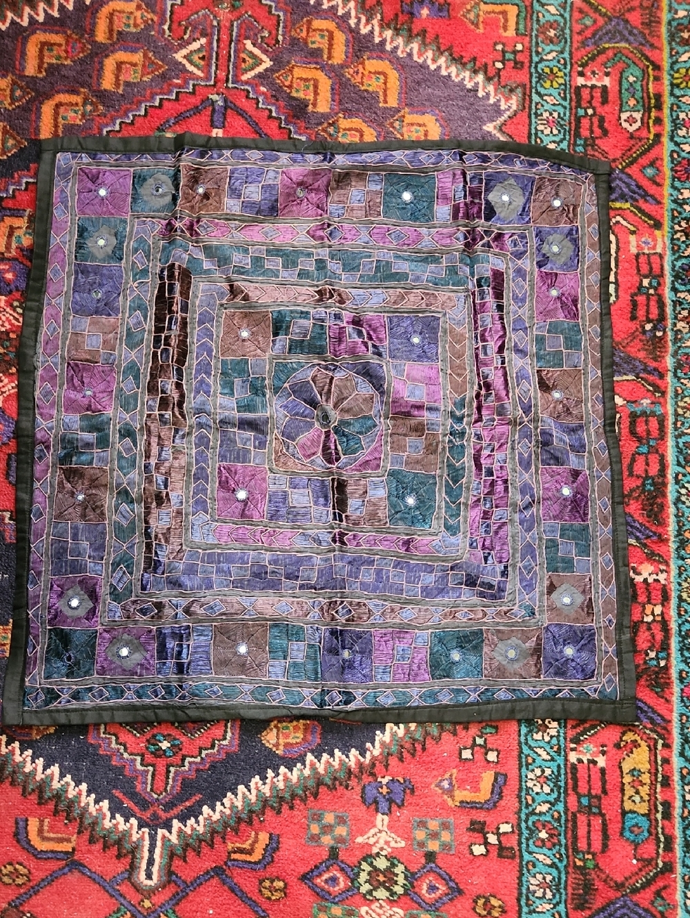 Hand Stitched Beautiful Pillow Cover 28x28 With Zipper In Back.